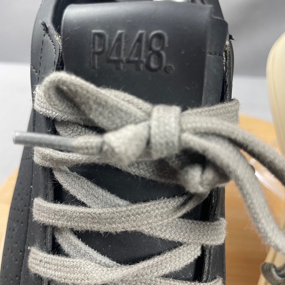 P448 Project Sustainability Black Leather Sneakers EU 39 Size 8.5 Women Italy - Picture 11 of 16